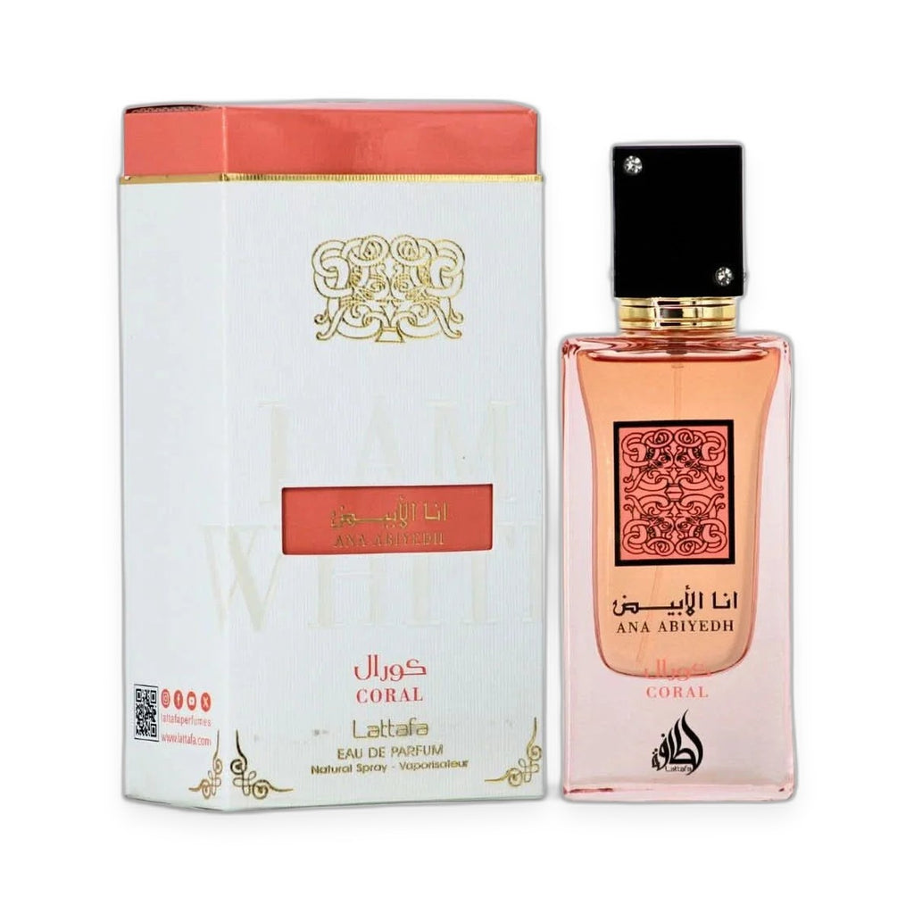 Lattafa Ana Abiyedh Coral Eau de Parfum 60ml on white background