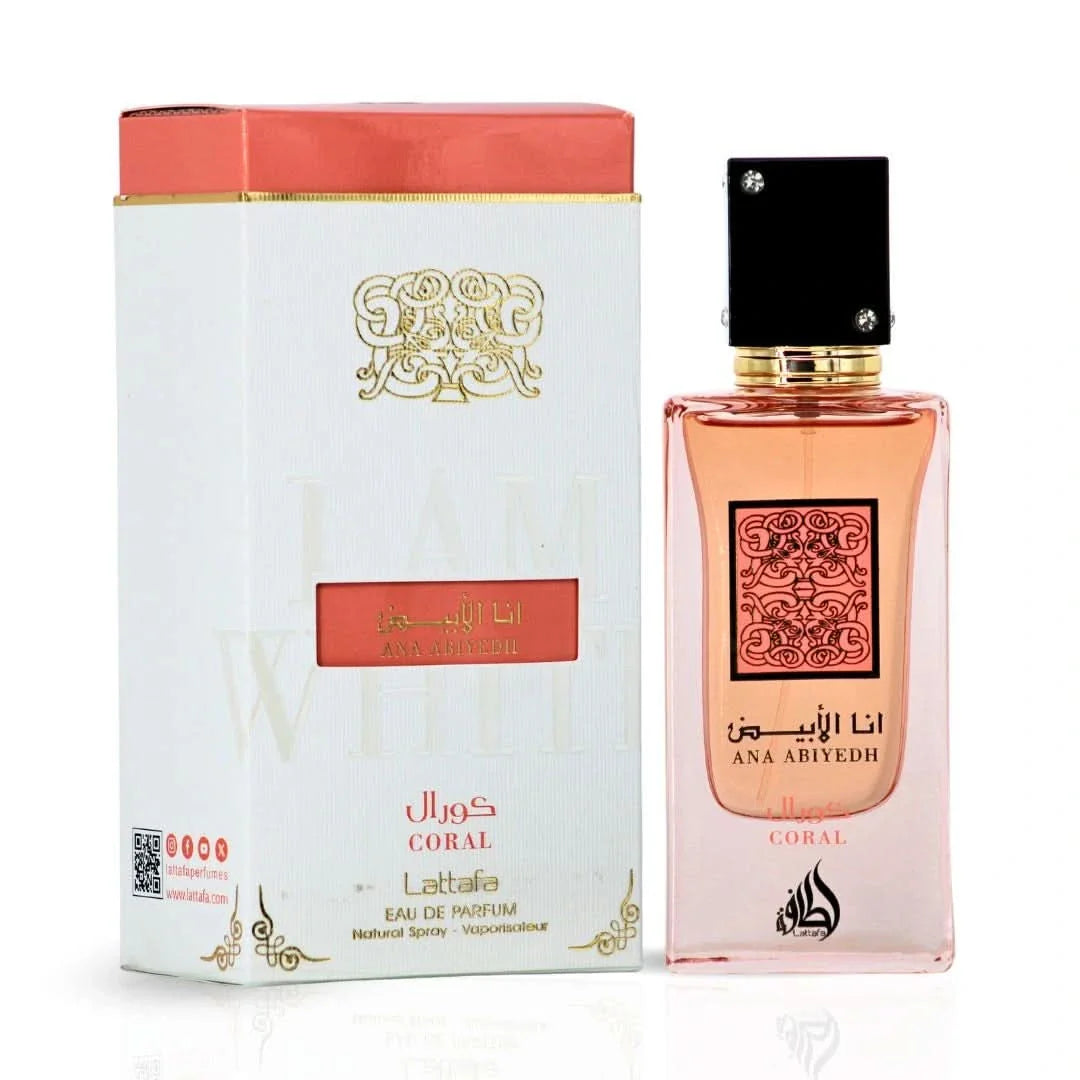 Lattafa Ana Abiyedh Coral Eau de Parfum 60ml bottle