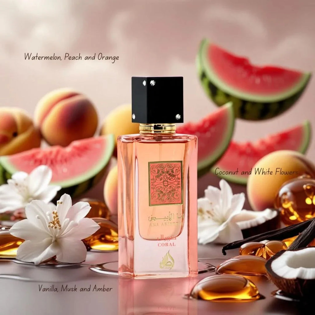 Ana Abiyedh Coral Lattafa eau de parfum detail
