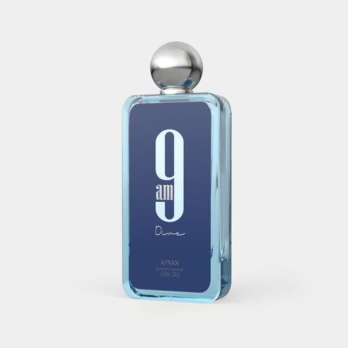 Afnan 9AM Dive perfume bottle and box
