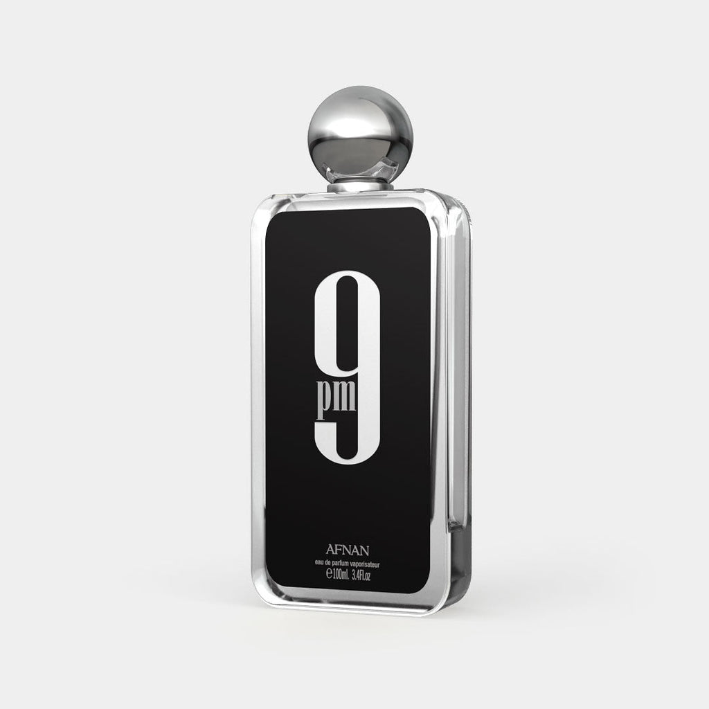 Afnan 9PM perfume bottle and box