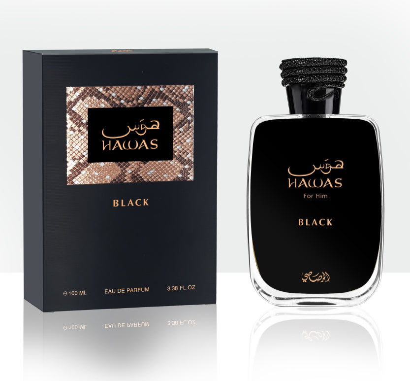 Hawas Black Rasasi eau de parfum detail