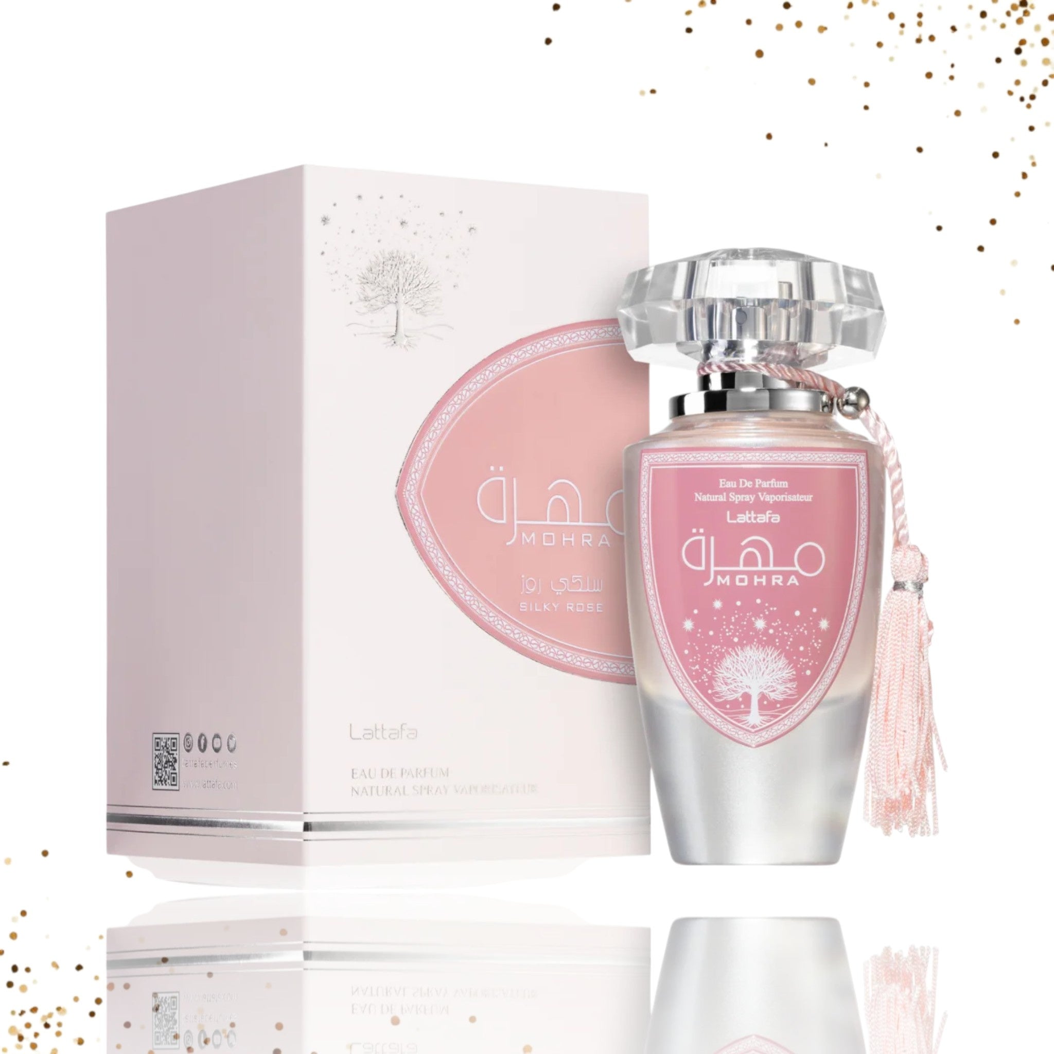 Lattafa Mohra Silky Rose Eau de Parfum 100ml bottle