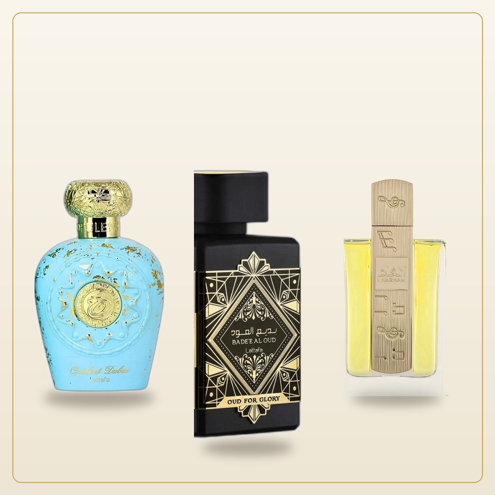 Dubai Nights Trio Bundle - three fragrances in triangle arrangement